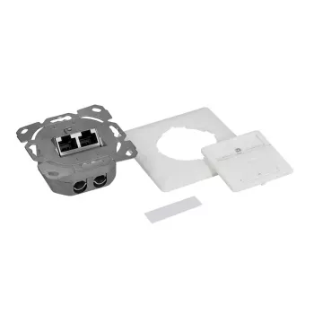 LOGILINK Cat.6A wandcontactdoos 2xRJ45 STP, verticaal, signaalwit