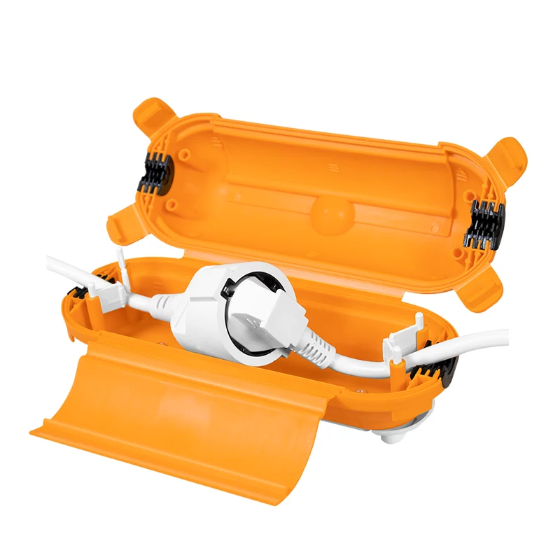 LogiLink LPS239 buiten-verlengkabelset met beschermdoos, 10 m, Schuko, IP44, zwart