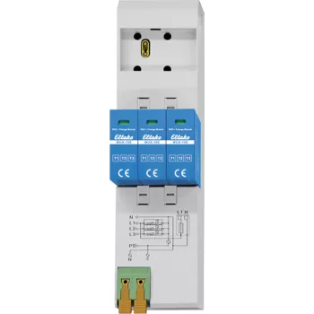Eltako MUA-100 modulaire overspanningsafleider type 1+2+3, 4-polig, 12,5 kA impulsstroom, DIN-rail