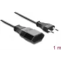Delock europlug-verlengkabel CEE 7/16 stekker naar contrastekker 2 x 0,75 mm², 1 m, zwart
