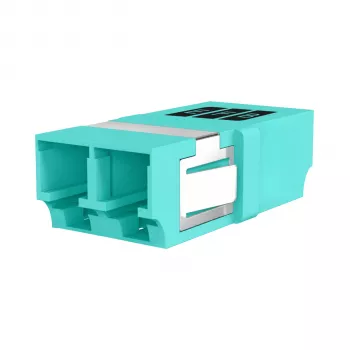 EFB Elektronik LC duplex OM3 multimode glasvezel-koppeling, flensloos, aqua, keramische huls