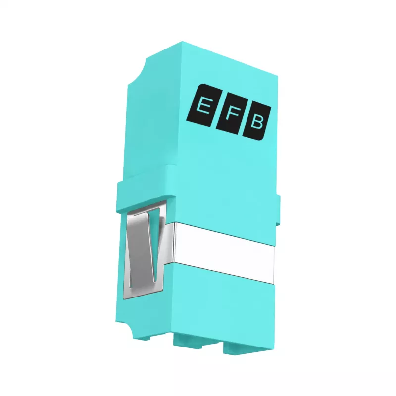 EFB Elektronik LC duplex OM3 multimode glasvezel-koppeling, flensloos, aqua, keramische huls