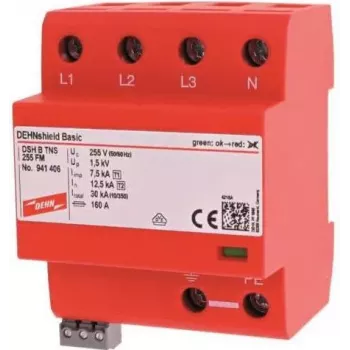 DEHN DSH B TNS 255 FM gecombineerde bliksem- en overspanningsafleider Type 1+2 voor TNS-systemen