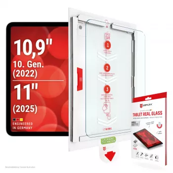 E.V.I. DISPLEX Tablet echt glazen screenprotector voor iPad 10.9 (10e gen.) / iPad 11 (2025)