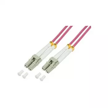 LogiLink OM4 LC/LC duplex multimode glasvezel-patchkabel, 75m, LSZH, aqua