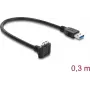 Delock USB 5 Gbps kabel USB Type-A stekker naar USB Micro-B stekker schroefvergrendeling 90° naar boven afgehoekt 0,3 m zwart