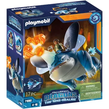Playmobil 71082 Dragons: The Nine Realms - Plowhorn & D'Angelo met kristalrots-springfunctie