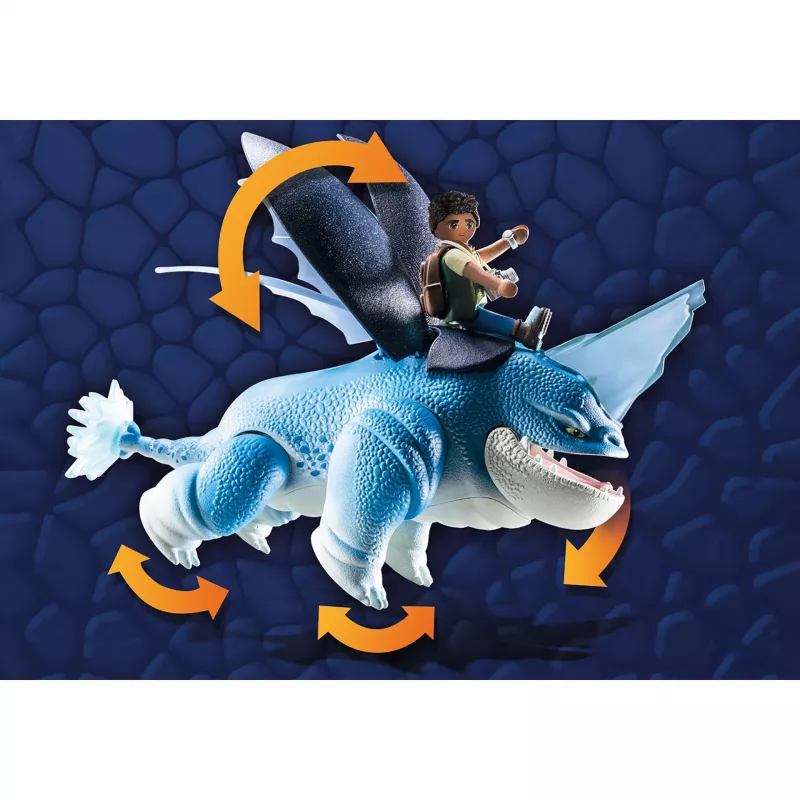 Playmobil 71082 Dragons: The Nine Realms - Plowhorn & D'Angelo met kristalrots-springfunctie