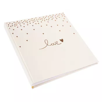 Goldbuch Raining Hearts beige fotoalbum, 60 witte pagina's, harde kaft, PU-kaft, 31x30 cm