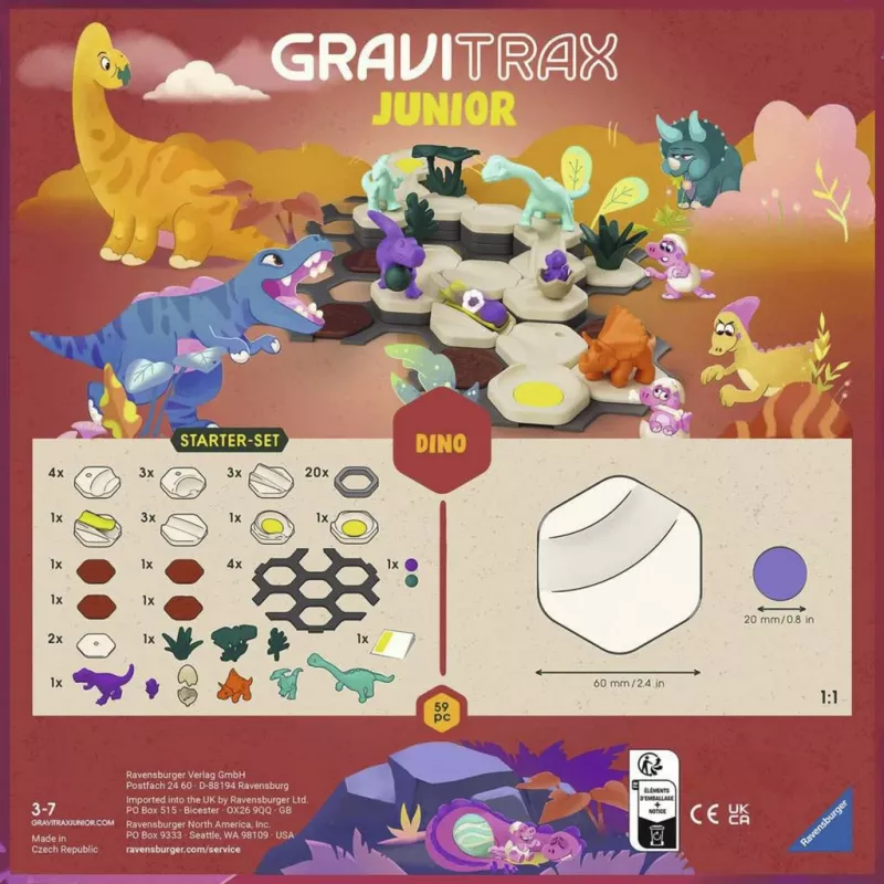 RAVENSBURGER GraviTrax Junior Starter Set S Dino - 102-delige knikkerbaan voor kinderen vanaf 3 jaar