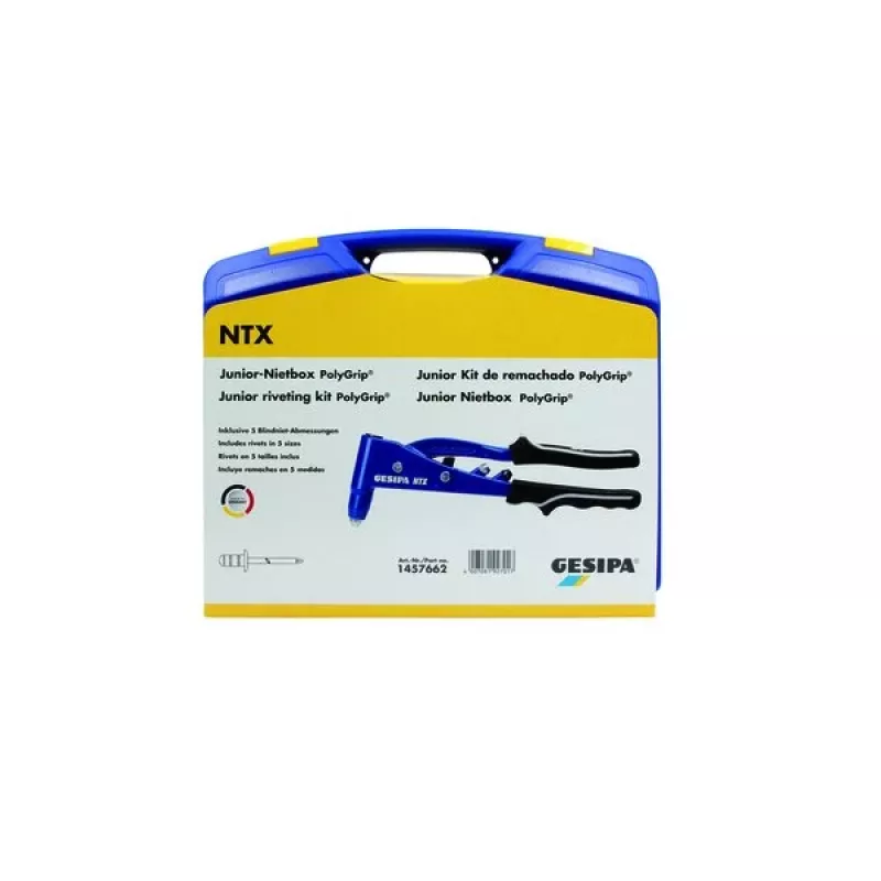 Gesipa PolyGrip® Junior blindklinknagelbox – 352-delige blindklinknagelset in blikken koffer