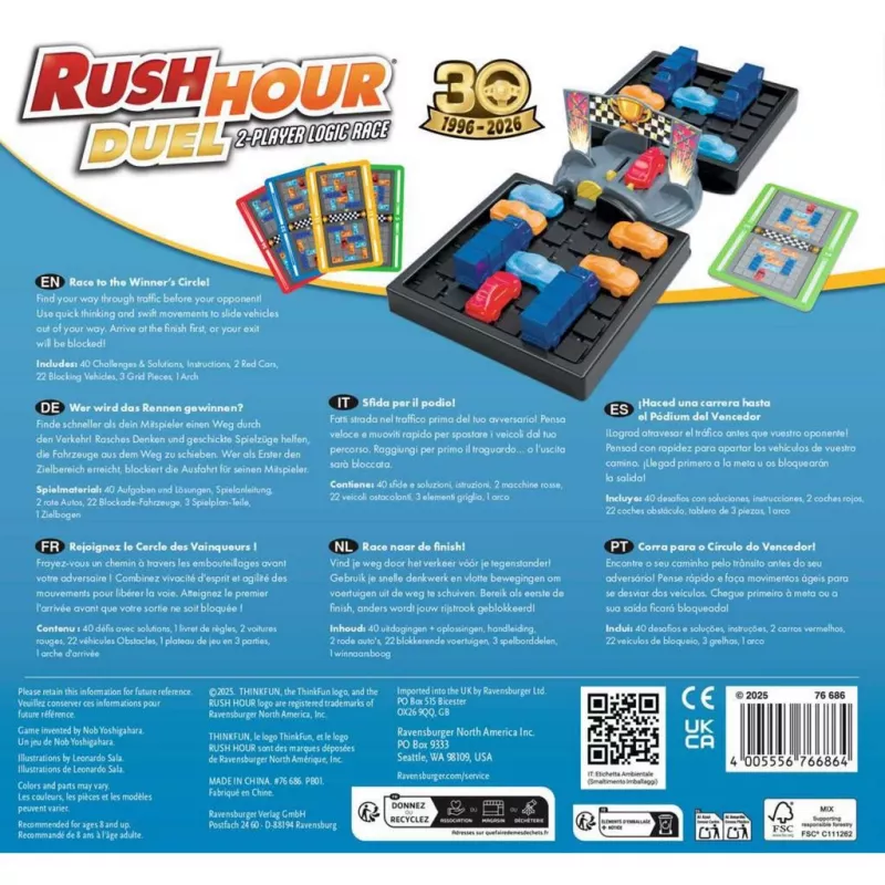 Ravensburger Rush Hour Duel – logicaspel voor 2 spelers: verkeersopstopping-puzzel