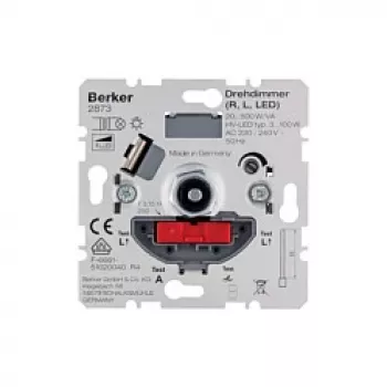 Berker 2873 draaidimmer-inzet voor laagspanningshalogeenlampen 20-500W met softrastung