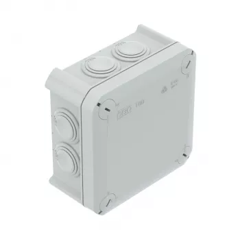 OBO T 60 kabelaftakdoos met invoeringen 114x114x57 PP lichtgrijs