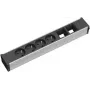 Bachmann CONI 4xUTE 2xABD stroomverdeeleenheid, 4 universele stopcontacten, 2 USB-laadaansluitingen, zwart