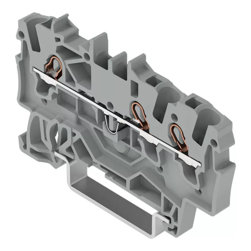 WAGO 2001-1301 3-geleider doorgangsklem, 1,5 mm², Push-in CAGE CLAMP, Ex e II, grijs