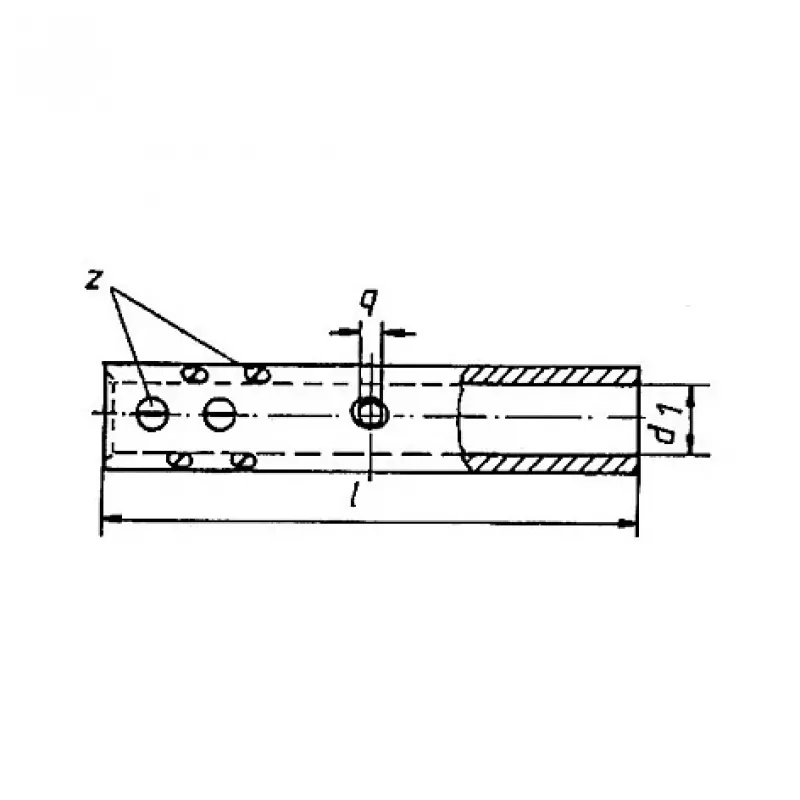Klauke 553R buis-schroefverbinder, 16 mm², soldeergat, messing, vertind