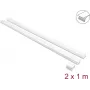 Delock zelfklevende kabelgoot met schuifdeksel 40 x 19 mm, verbindingsstuk, 1 m, 2-pack, wit