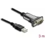 Delock USB 2.0 Type-A naar RS-232 seriële adapterkabel met DB9-stekker en schroefmoeren, 3 m