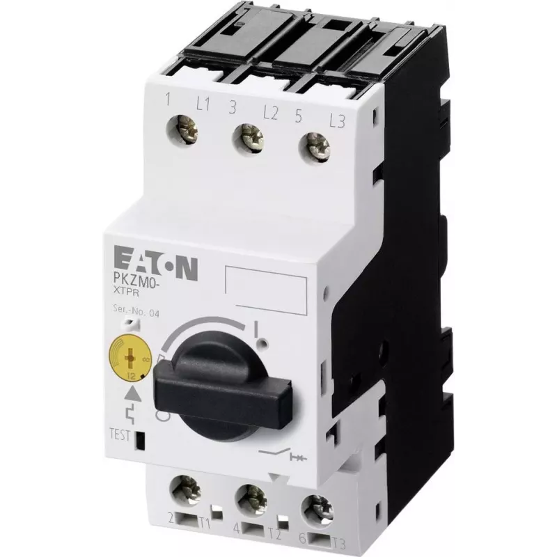 EATON PKZM0-6.3 motorbeveriligingsschakelaar, 3-polig, 4-6,3 A, 2,2 kW, draaiknop