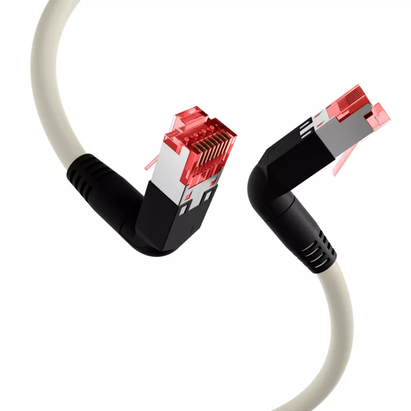 EFB Elektronik K4137GR.2 Cat.6A S/FTP LSZH patchkabel, Draka UC900 TM21, 2x90 graden, 2 m, grijs