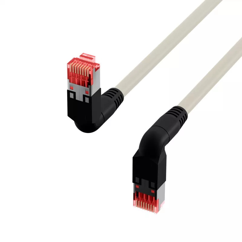 EFB Elektronik K4137GR.2 Cat.6A S/FTP LSZH patchkabel, Draka UC900 TM21, 2x90 graden, 2 m, grijs