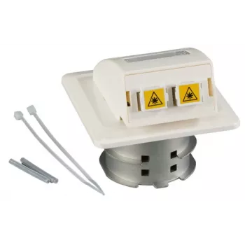 EFB Elektronik FTTH-OUTLET-LC-OM3 inbouw glasvezel-wandaansluiting, 2x LC-duplex OM3 multimode, zuiverwit