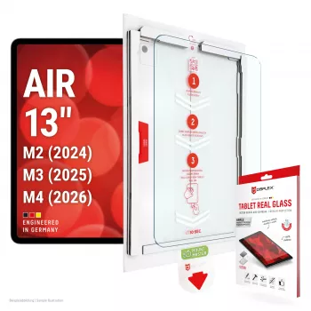 DISPLEX Tablet Real Glass displayschermfolie voor iPad Air 13 (2024/2025/2026) - gehard glas, 9H-hardheid, ultraklaar