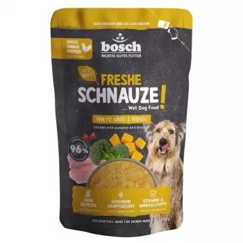 BOSCH Freshe Schnauze mono-proteïne natvoer voor honden met kip, pompoen en broccoli – 250g zak