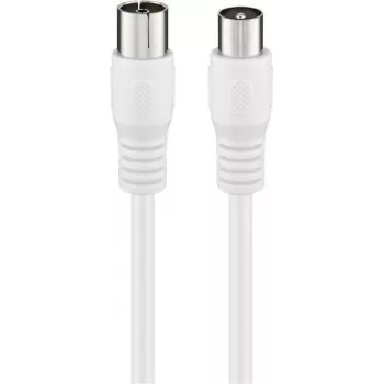 Wentronic Goobay coax-antennekabel, klasse A+ afscherming >85 dB, dubbel afgeschermd, 75 Ohm, 1,5 m, wit, coax-stekker naar coax-bus
