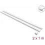 Delock zelfklevende kabelgoot met schuifdeksel 30 x 14 mm incl. verbinder - 1 m, 2-pack, wit