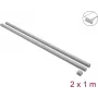 Delock zelfklevende kabelgoot met schuifdeksel 24 x 14 mm, 1 m, 2-pack, grijs, incl. verbinder