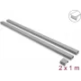 Delock zelfklevende kabelgoot met schuifdeksel 30 x 14 mm, incl. verbinder, 1 m, 2-pack, grijs