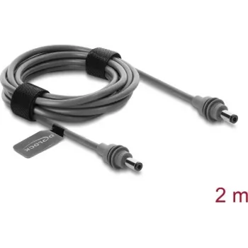Delock DC 5.5 x 2.1 mm stekker naar DC 5.5 x 2.1 mm stekker stroomkabel voor Starlink Mini, 2 m grijs