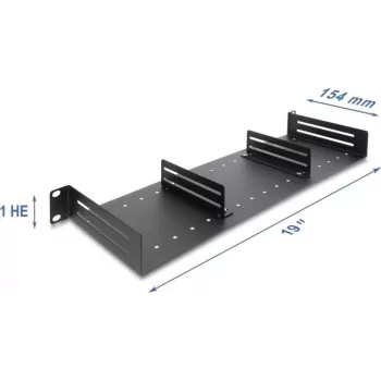 Delock 19 inch 1U legbord met 2 verstelbare scheidingswanden, 154 mm diepte, 6 kg draagvermogen, zwart