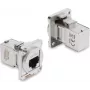 Delock D-Type module RJ45 bus naar bus 90° haaks Cat.6A zilver