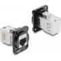Delock D-Type module RJ45 bus naar bus 90° haaks Cat.6A zwart / zilver
