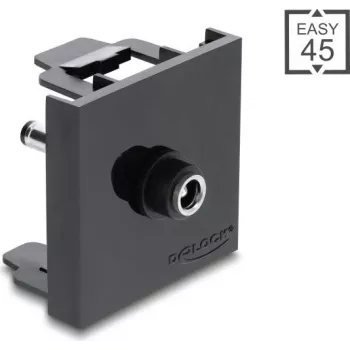 Delock Easy 45 Module DC 5,5 x 2,5 mm bus naar DC 5,5 x 2,1 mm stekker zwart