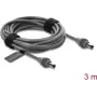 Delock 91824 DC 5,5 x 2,1 mm naar DC 5,5 x 2,1 mm stroomkabel voor Starlink Mini, 3 m, grijs