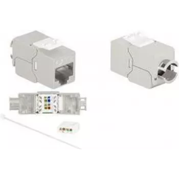 LogiLink NK4067 Cat.8.1 Keystone-bus, STP, gereedschapsvrij, RJ45-bus, 40G, 2000 MHz, Klasse I, zinkdrukgieterij, 1 stuk