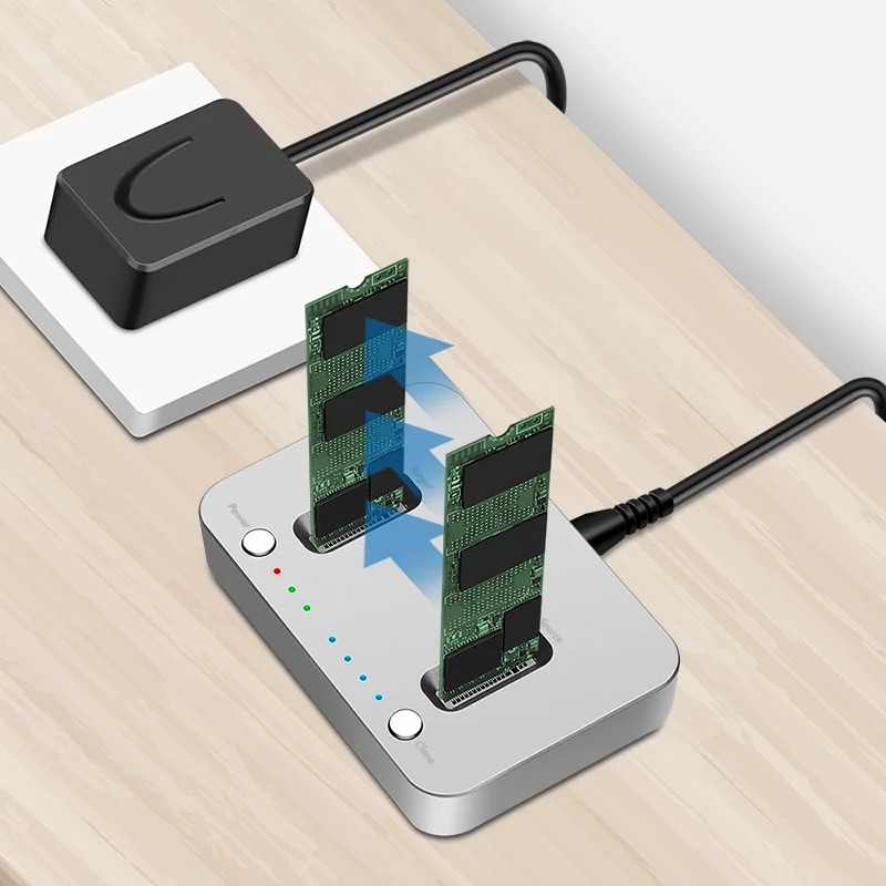 LogiLink USB 3.2 Gen2 dockingstation, 2-bay, voor M.2 NVMe SSD, kloonfunctie