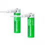 LogiLink LR6RCB2 USB-C oplaadbare AA lithium-ion-batterijen, 2-pack, 1,5 V constante uitgangsspanning, 2600 mWh