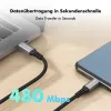 LogiLink USB 2.0 Type-C kabel, C/M naar C/M, 480 Mbps, 240W, nylon, metaal, zwart/zilver, 2 m