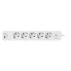 LogiLink LPS280U stekkerdoos, 5 AC-stopcontacten, 2 USB-aansluitingen (USB-A & USB-C), 17W, wit