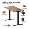LOGILINK EO0057 elektrisch zit-sta bureau, 120x60 cm, enkele motor, bruin tafelblad, 70 kg belasting