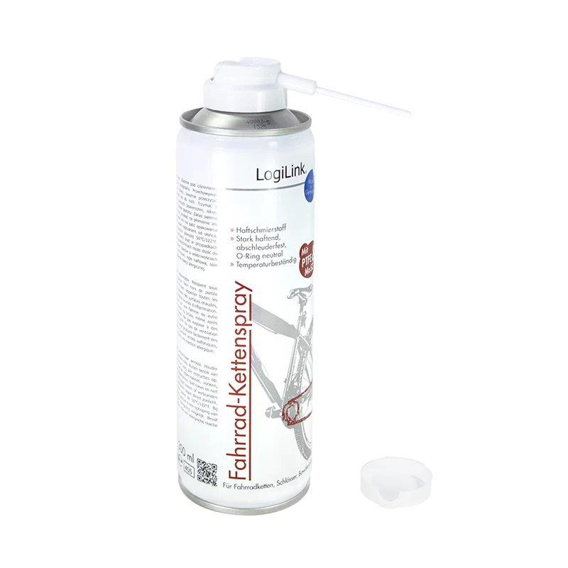 LogiLink RP0024 kettingonderhoudsspray voor fietsen met PTFE en MoS2, 300 ml