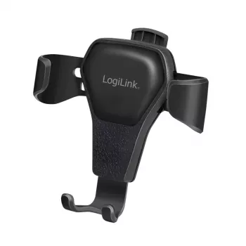 LogiLink AA0164 universele smartphone-luchtopeninghouder voor in de auto, 360° rotatie, eenhandig bediening, zwart