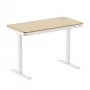 LogiLink zit-sta bureau, enkele motor, 118x60cm, met draadloos laden, wit