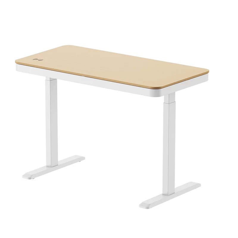 LogiLink zit-sta bureau, enkele motor, 118x60cm, met draadloos laden, wit