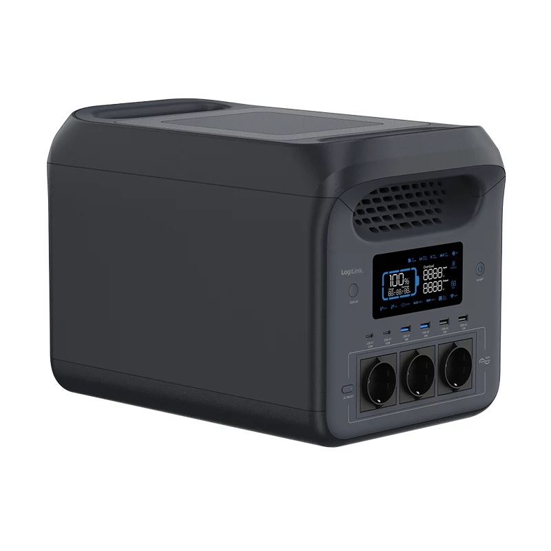LogiLink PPS1800 draagbaar powerstation, 1800 W, LiFePO4, Tuya-compatibel